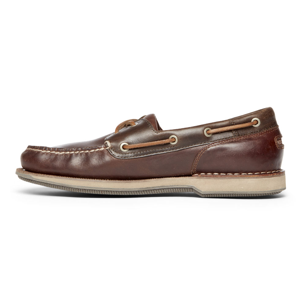 Rockport Boat Shoes For Mens Brown - Perth - UB8390746